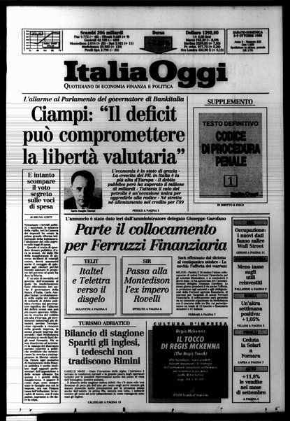 Italia oggi : quotidiano di economia finanza e politica